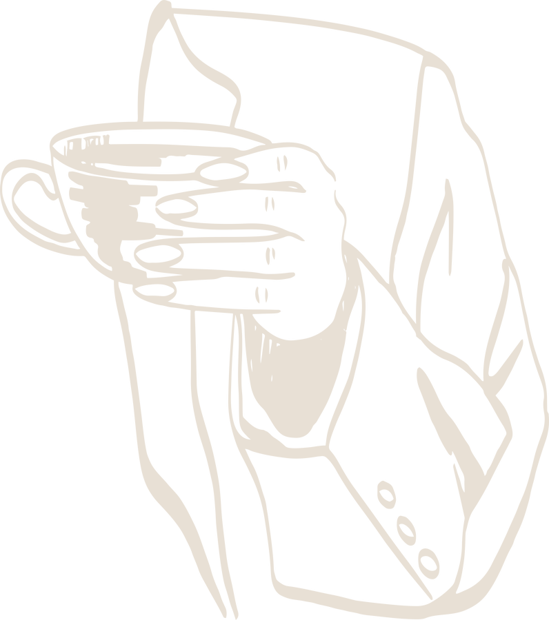 A hand holding a cup of coffee.